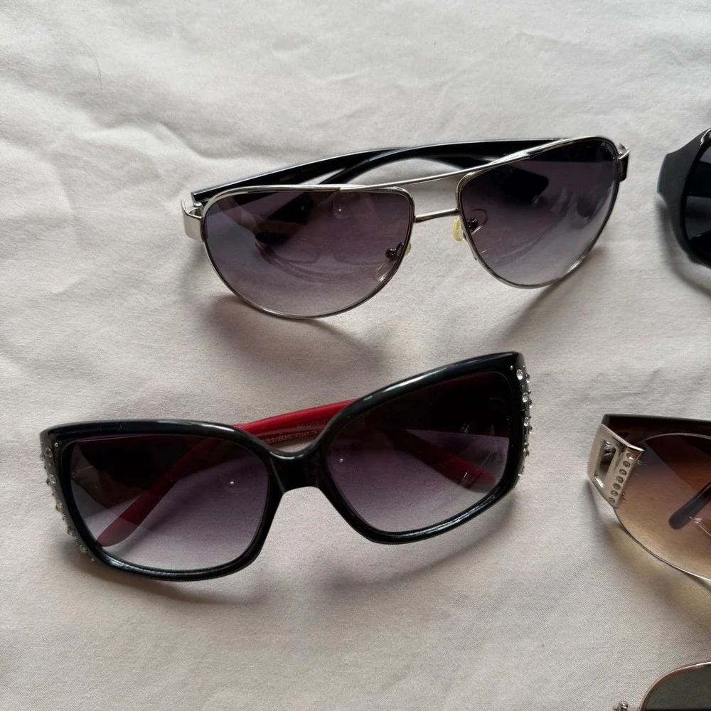 Lot of 7 Sunglasses Mixed Styles Aviator Oversized Shield Icon Eyewear Cotton On